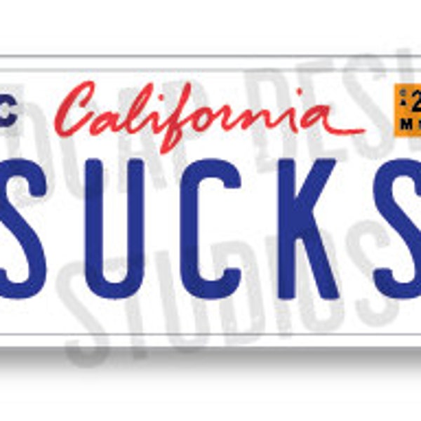 California SUCKS License Plate Artwork - SVG FILES