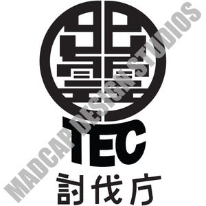 May include: Black and white logo with a circle containing a stylized Chinese character and the word "TEC" below it. The text "創 找 方" is below the word "TEC".