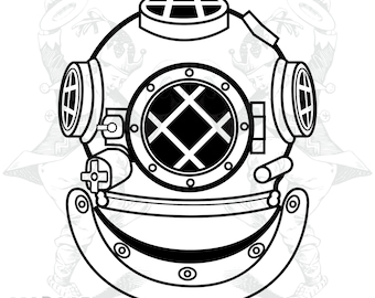 Classic Dive Helmet Design .SVG File