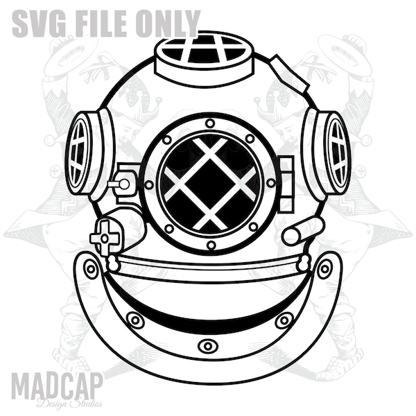 Classic Dive Helmet Design .SVG File