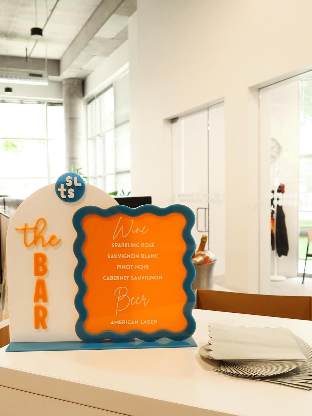 Wavy Bar Sign, Custom Bar Sign for Events, Custom Acrylic Wedding Sign ...