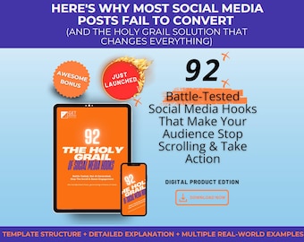 92 Social Media Hooks: Instagram Engagement-Leitfaden (PDF)