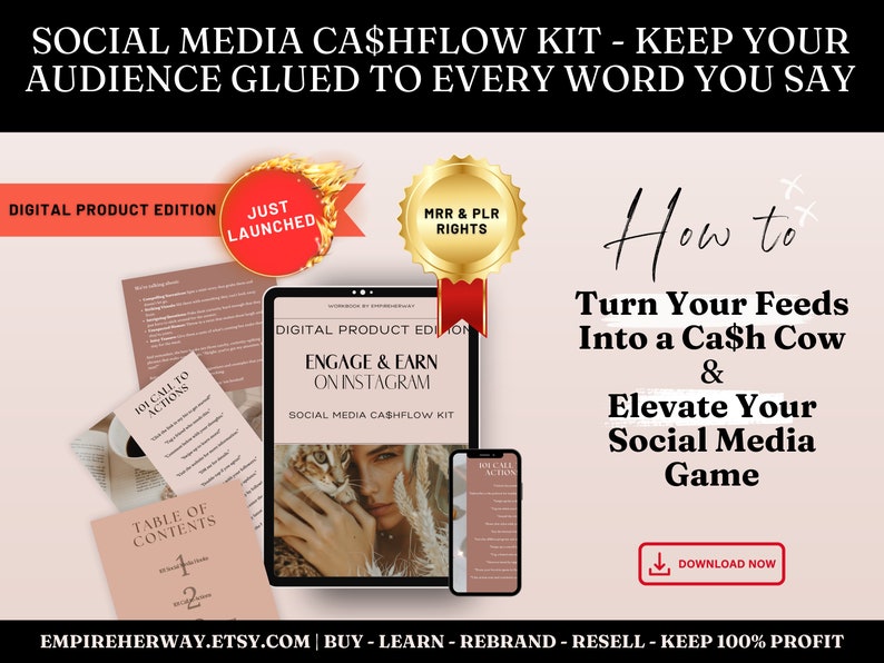 Social Media Strategy Kit with 101 Hooks Call-To-Action Ideas for Digital Marketers Master Resell Rights & Private Label Rights image 1