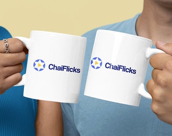 ChaiFlicks Logo White Glossy 11 oz. Mug, Official ChaiFlicks Coffee Cup