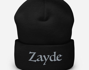 Zayde Jewish Yiddish Cuffed Beanie, Grandfather Judaica Yiddishkeit Knitted Cap, Grandpa Beanie in various colors