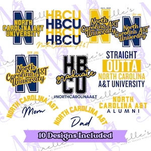 North Carolina A&T University PNG Bundle, HBCU Collection, Black History Month, Instant Download, Png bundle, Bundle Shirt Designs