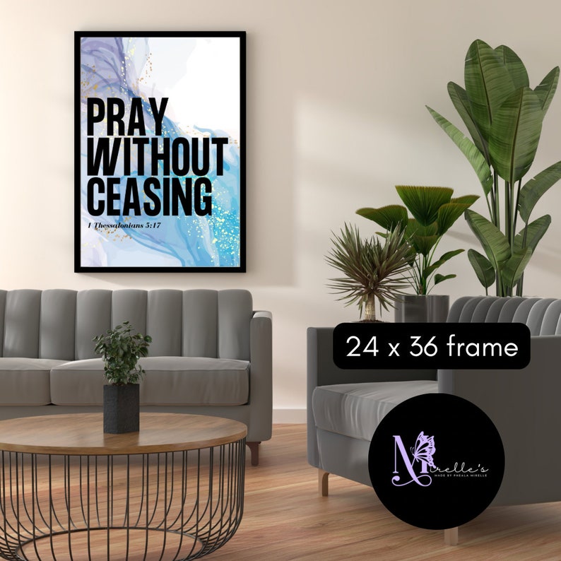 Pray Without Ceasing Printable Wall Art (24x36), Instant Download ...