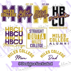 Miles College PNG Bundle, HBCU Collection, Miles College, HBCU Bundle, Black History, Instant Download, Png bundle, Bundle Shirt Designs