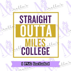Straight Outta Miles College PNG, HBCU Pride, Instant Download, Black History, College SVG, Svg File For Cricut, Print And Cut File