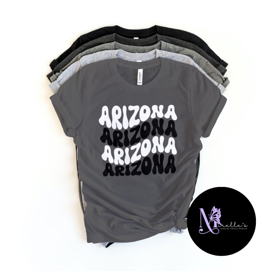 Arizona Shirt Vintage Groovy Font US State Shirt Arizona - Etsy