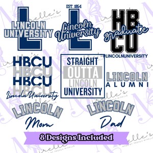 Lincoln University PNG Bundle, HBCU Collection, LU Apparel, Black History Month, Instant Download, Png bundle, Bundle Shirt Designs