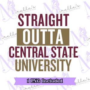 Straight Outta Central State University PNG, HBCU Pride, Instant Download, Black History, College SVG, Svg File For Cricut, Print Cut File