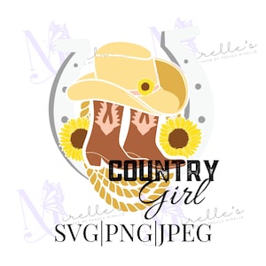 Country Girl SVG, Country Girl Shirt, SVG Files, PNG Files, Shirt Designs, Instant Download, Digital Prints For T-Shirts, Jpeg files