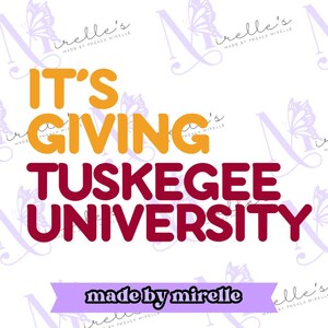 It&#39;s Giving Tuskegee University PNG, HBCU Pride,Instant Download, HBCU Collection,College designs, Hbcu Svg, Print and cut, College Png