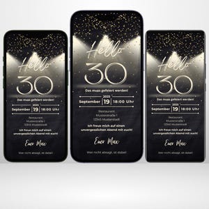 Digitale Einladung Geburtstag, Geburtstagsfeier Party Einladung, digitale WhatsApp Einladung, eCard