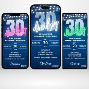 Digitale Einladung Geburtstag, Geburtstagsfeier Party Einladung, digitale WhatsApp Einladung, eCard