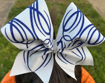 Striped Glitter Bow