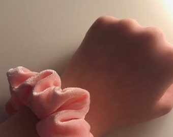 Baby Pink Velvet Scrunchie