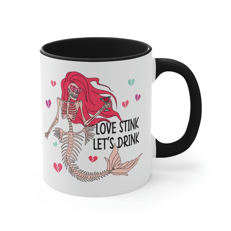Anti Valentines Day, Love Stink Mug, Lets Drink Valentines Day Mug, Funny Valentine Mug, Skeleton Valentine Coffee Mug, Mug for Valentines image 7