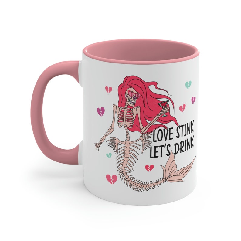 Anti Valentines Day, Love Stink Mug, Lets Drink Valentines Day Mug, Funny Valentine Mug, Skeleton Valentine Coffee Mug, Mug for Valentines image 8