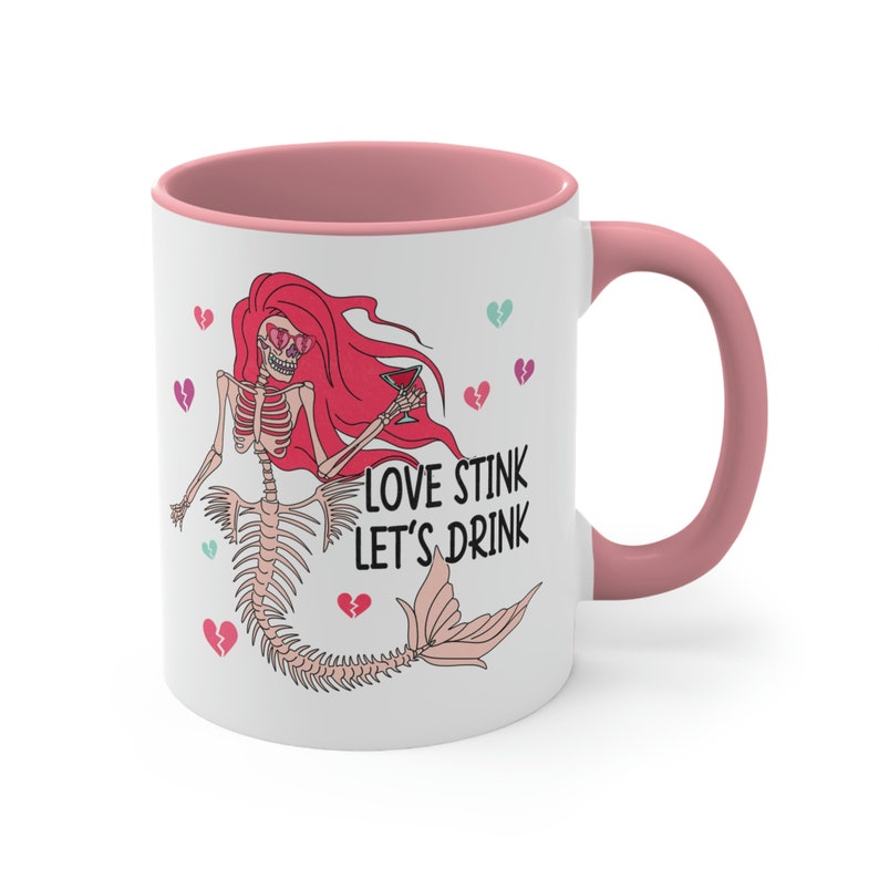 Anti Valentines Day, Love Stink Mug, Lets Drink Valentines Day Mug, Funny Valentine Mug, Skeleton Valentine Coffee Mug, Mug for Valentines image 9