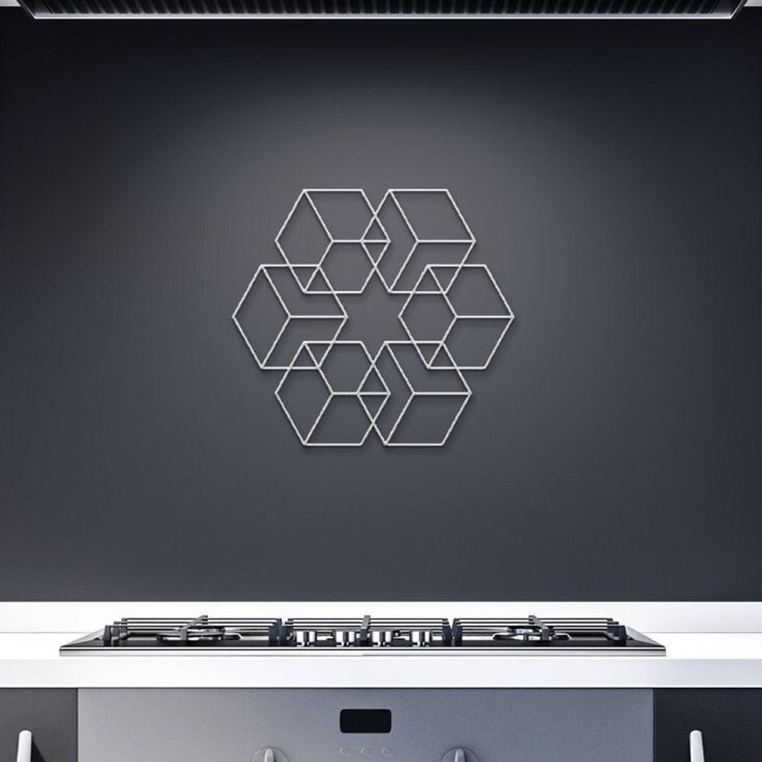 Abstract Cube Metal Wall Art Metal Frame Artwork for - Etsy