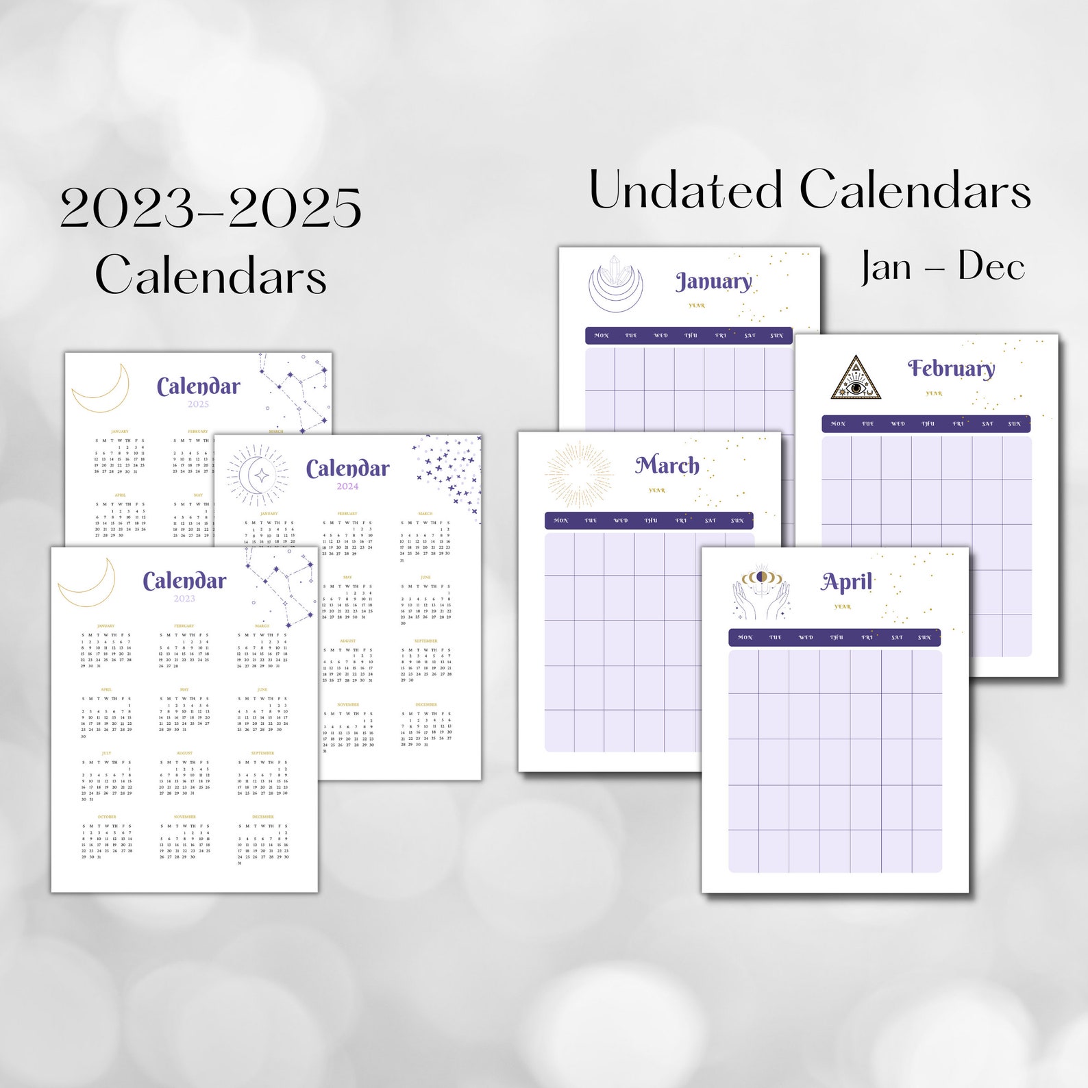 2023 2025 2025 Modern Witch Planner Printable Bundle Witchy Planner