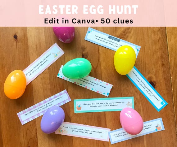 Easter Egg Scavenger Hunt Clues | Printable Treasure Hunt for Kids | Indoor and Outdoor Scavenger Hunt | Easter Games for Kids