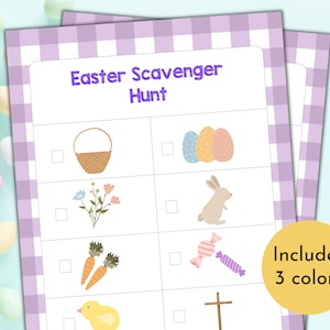 Búsqueda del tesoro de Pascua para niños pequeños / Búsqueda del tesoro imprimible / Búsqueda de huevos de Pascua / Juegos de Pascua para niños / Veo, veo