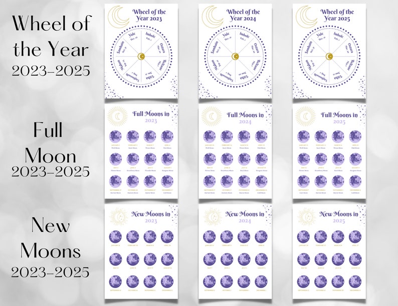 2023 2024 2025 Modern Witch Planner Printable Bundle Witchy Etsy