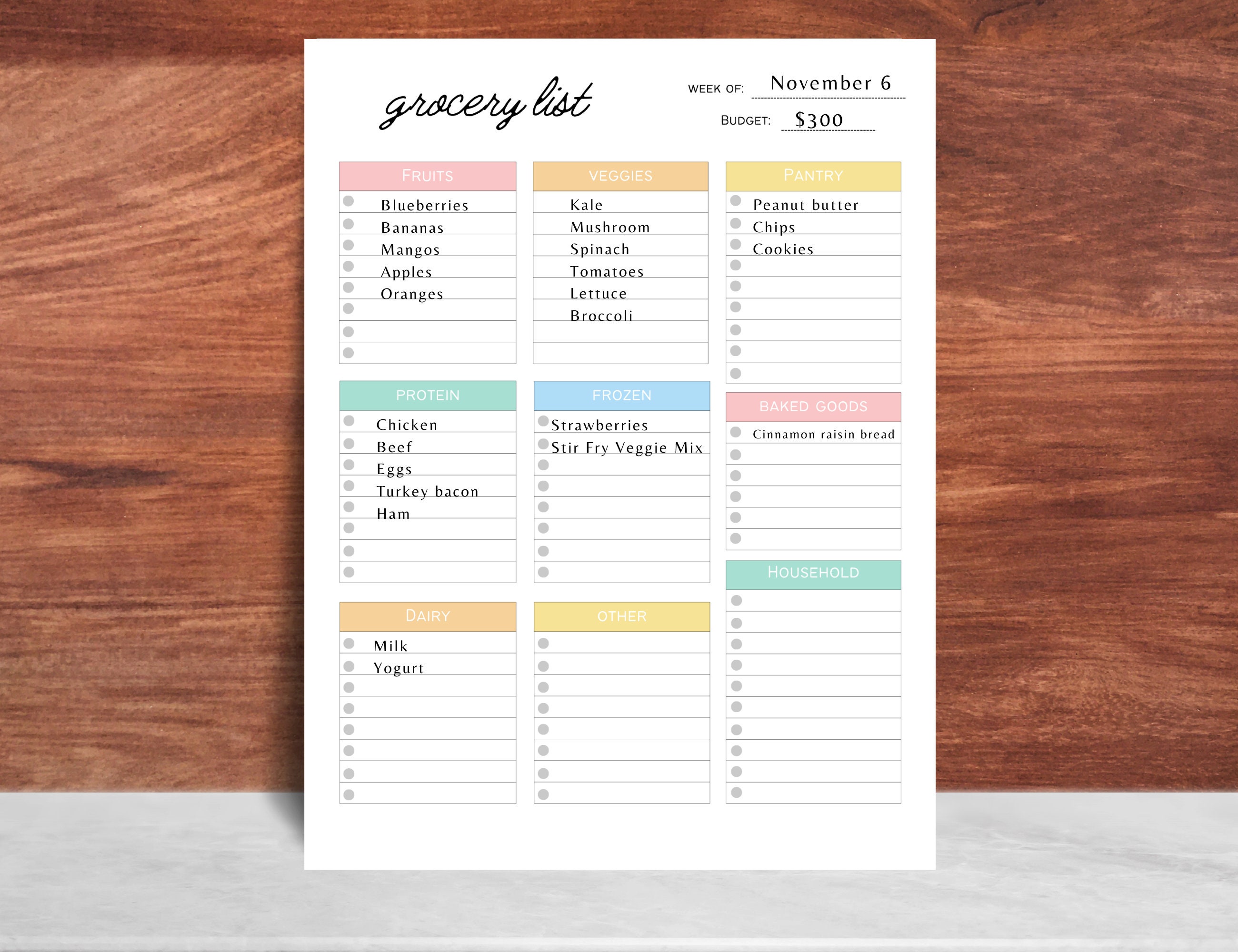 Printable Weekly Meal Planner | Printable Grocery List | Meal Plan ...