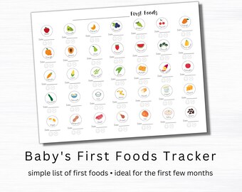 100 First Foods Checklist Printable - Etsy