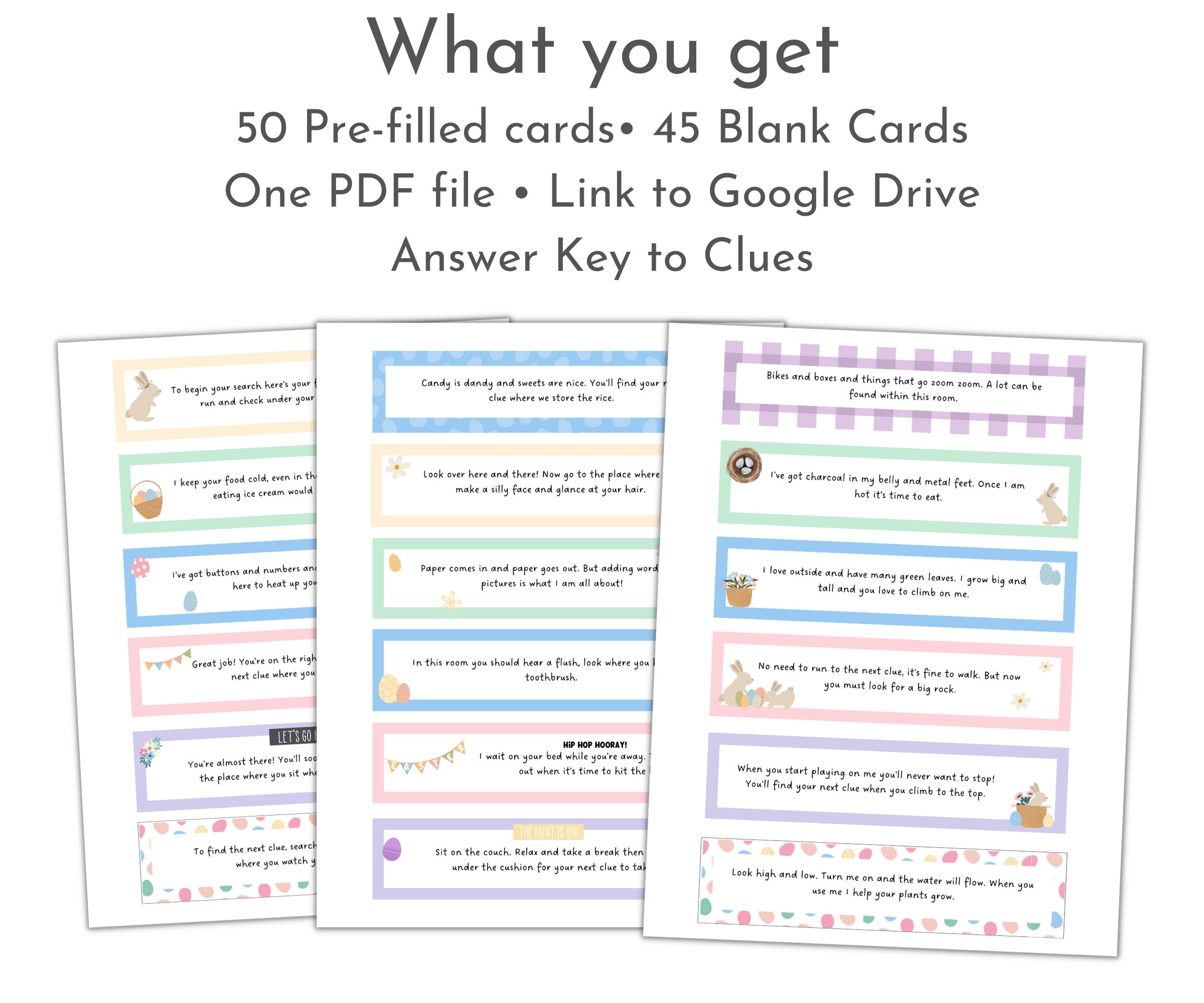 Easter Egg Scavenger Hunt Clues Printable Treasure Hunt for - Etsy