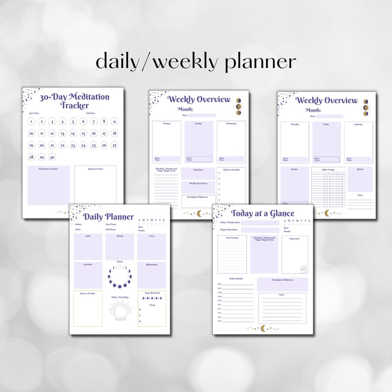 2023 2024 2025 Modern Witch Planner Printable Bundle Witchy Planner