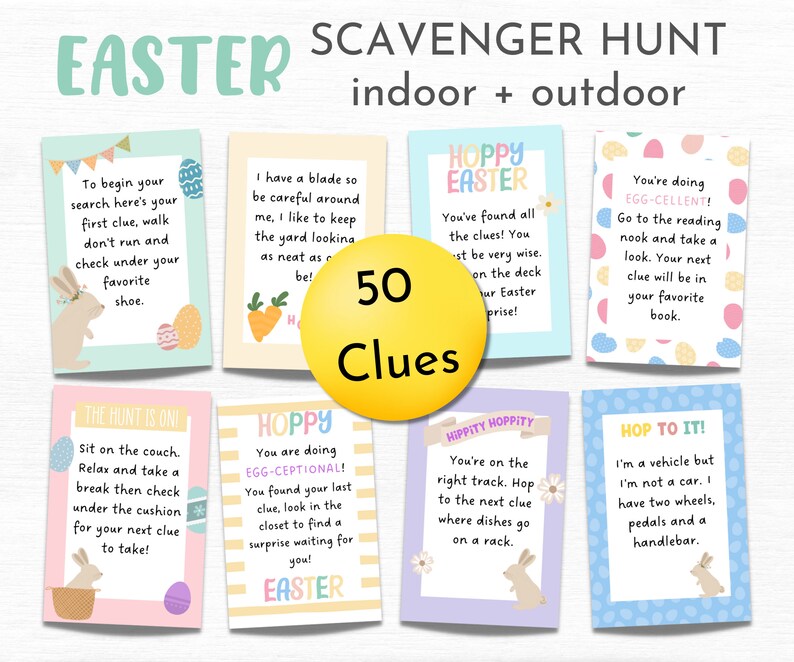 Easter Scavenger Hunt for Kids Printable Treasure Hunt Etsy
