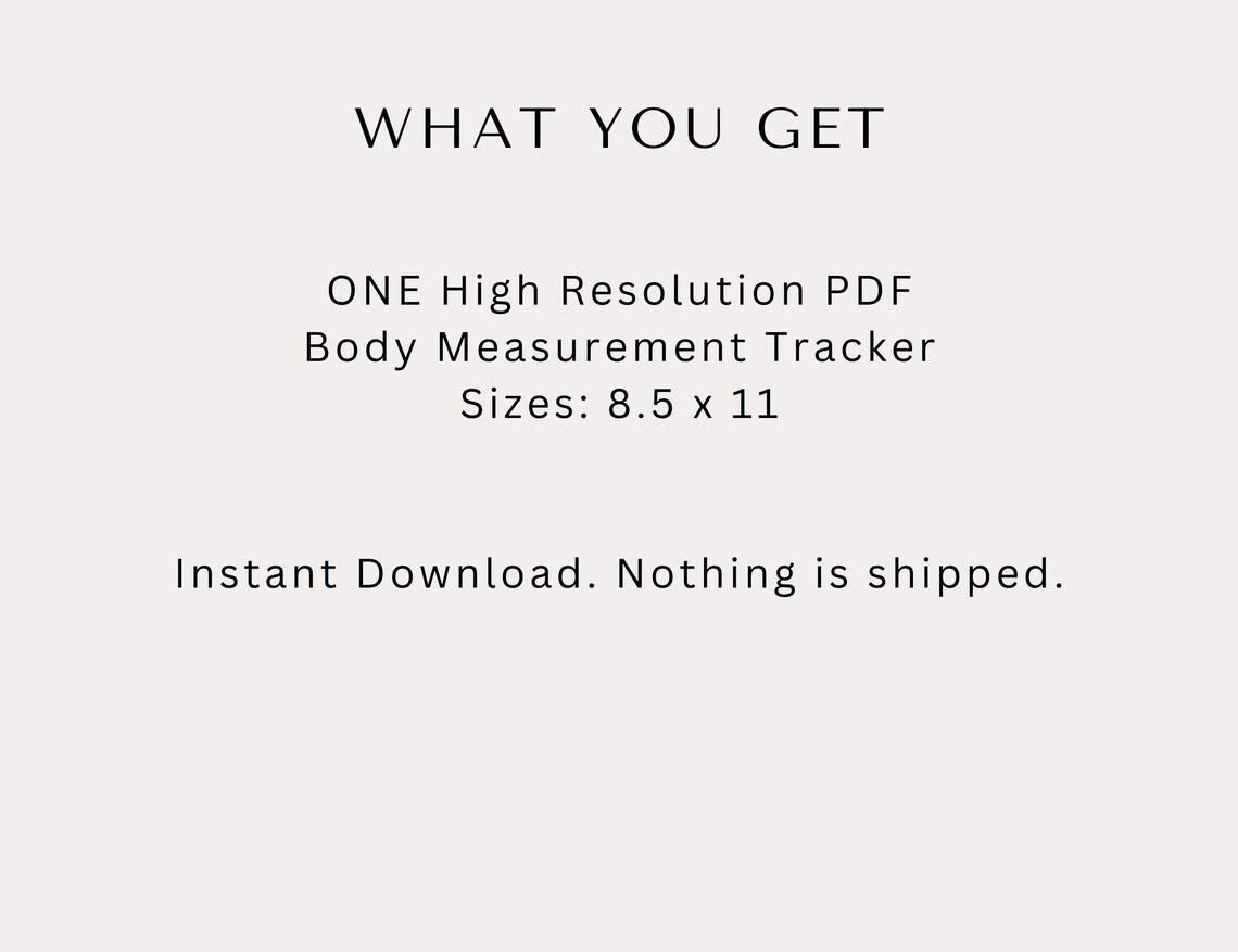 Body Measurement Tracker Printable for Women and Men | Weight Loss ...