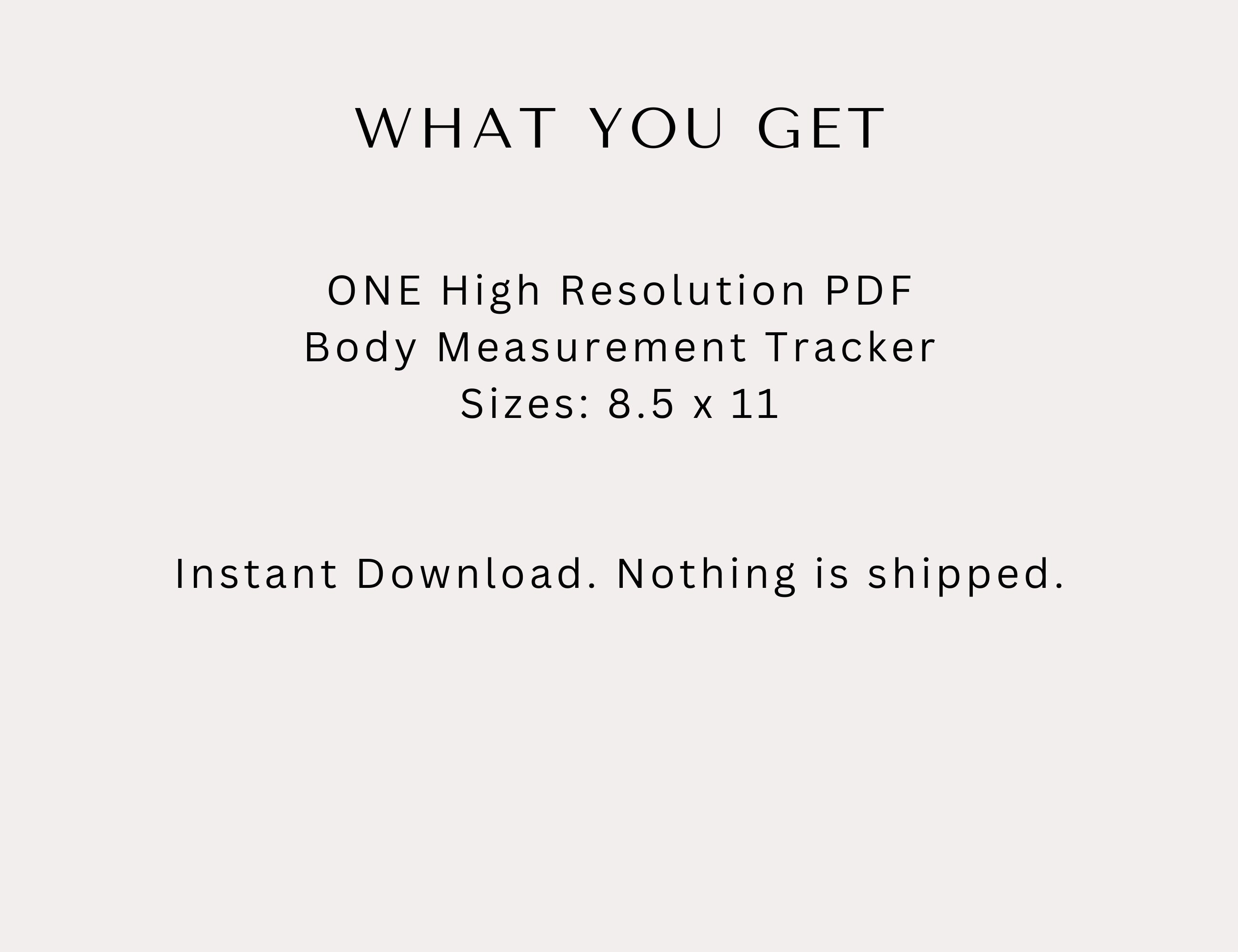 Body Measurement Tracker Printable for Women and Men | Weight Loss ...