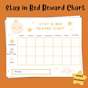 Stay in Bed Reward Chart | Night Time Reward Chart | Toddler Reward Chart | Bedtime Nap Time Reward Chart
