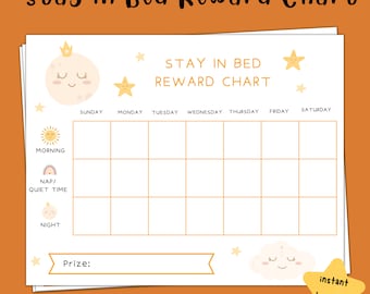 Stay in Bed Reward Chart | Night Time Reward Chart | Toddler Reward Chart | Bedtime Nap Time Reward Chart