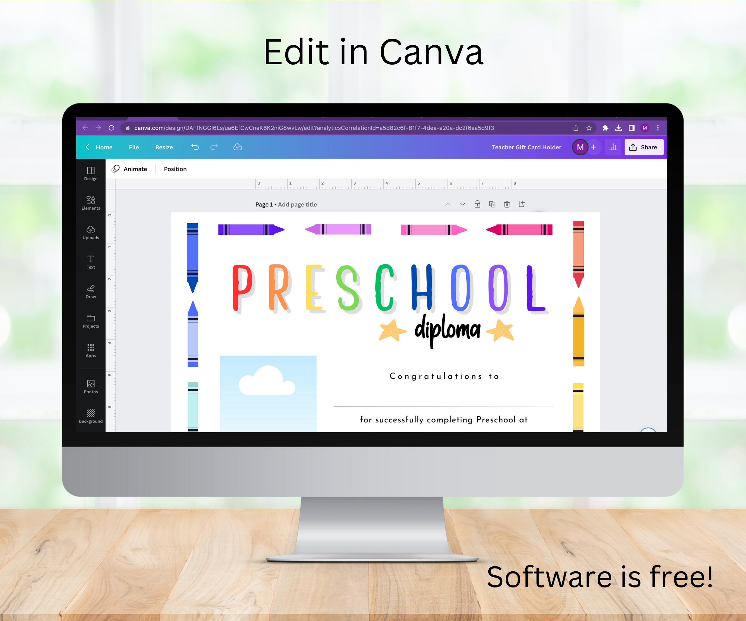 Printable Preschool Graduation Diploma Preschool Certificate Editable