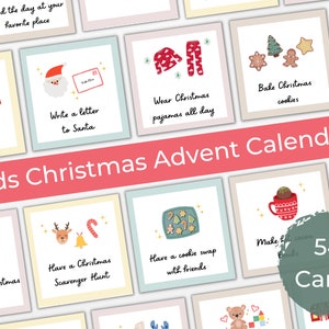 Kids Advent Calendar Activities | Advent Activity Cards | Printable Christmas Advent Cards | DIY Advent Calendar | Advent Filler Cards