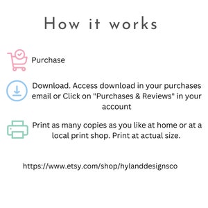 May include: How it works: Purchase, download, and print as many copies as you like at home or at a local print shop. Print at actual size. https://www.etsy.com/shop/hylanddesignsco