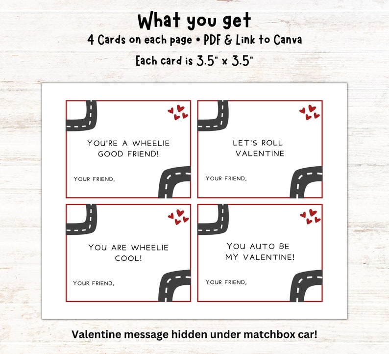 Printable Car Classroom Valentines Cards Boy Valentines Race Car Valentine Day Cards School ...