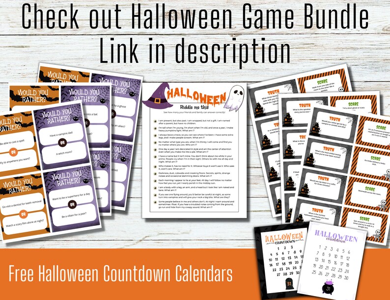 Halloween Party Game Printable Adult Games Halloween Game Etsy