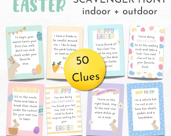 Easter Scavenger Hunt for Kids | Printable Treasure Hunt | Easter Egg Hunt Clues | Indoor and Outdoor Scavenger Hunt | Easter Games for Kids