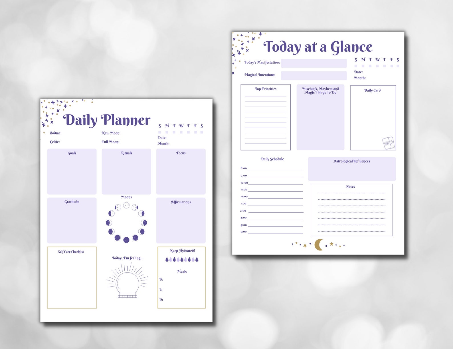 2023 2024 2025 Modern Witch Planner Printable Bundle Witchy Etsy