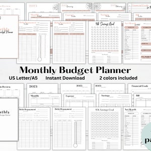 Printable 2023 Monthly Budget Planner | Financial Planner | Monthly Budget Planning | Budget by Paycheck | Budget Binder | A5 | US letter