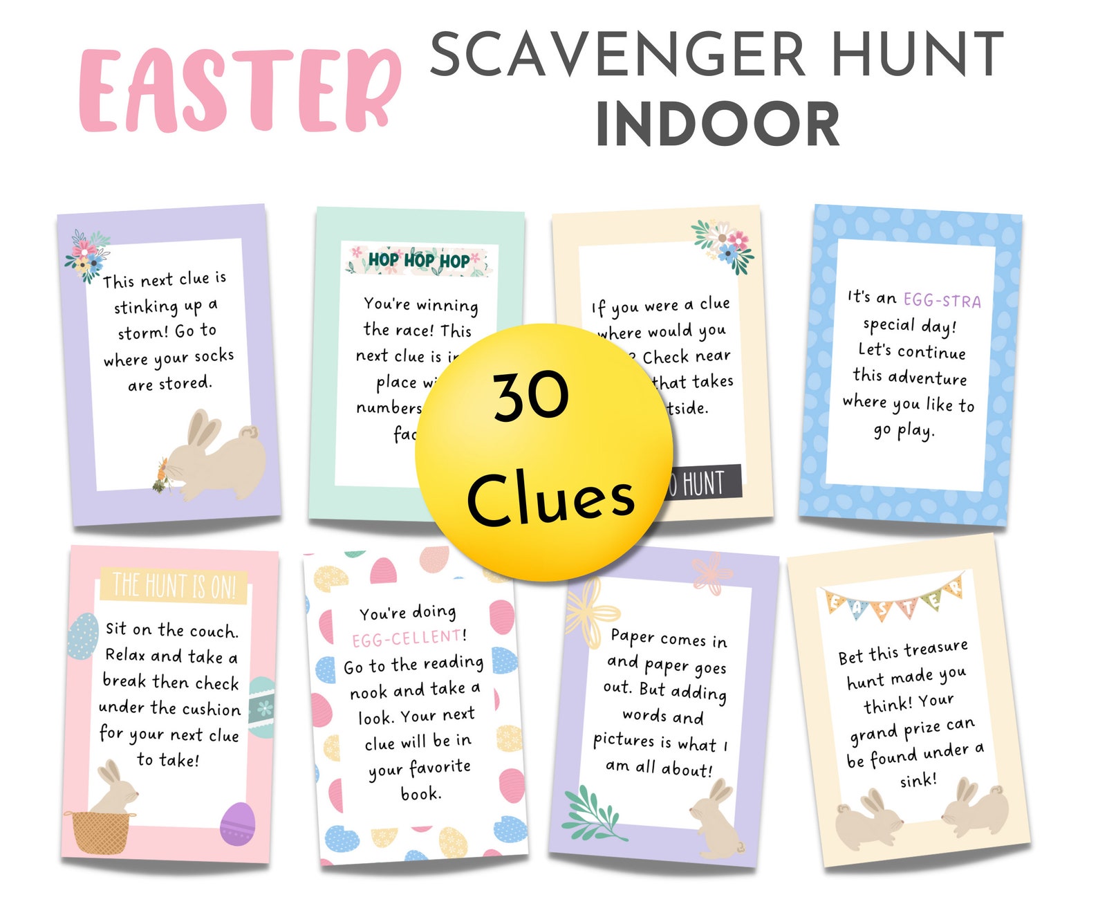 Indoor Easter Scavenger Hunt Printable Easter Treasure Hunt Easter Egg