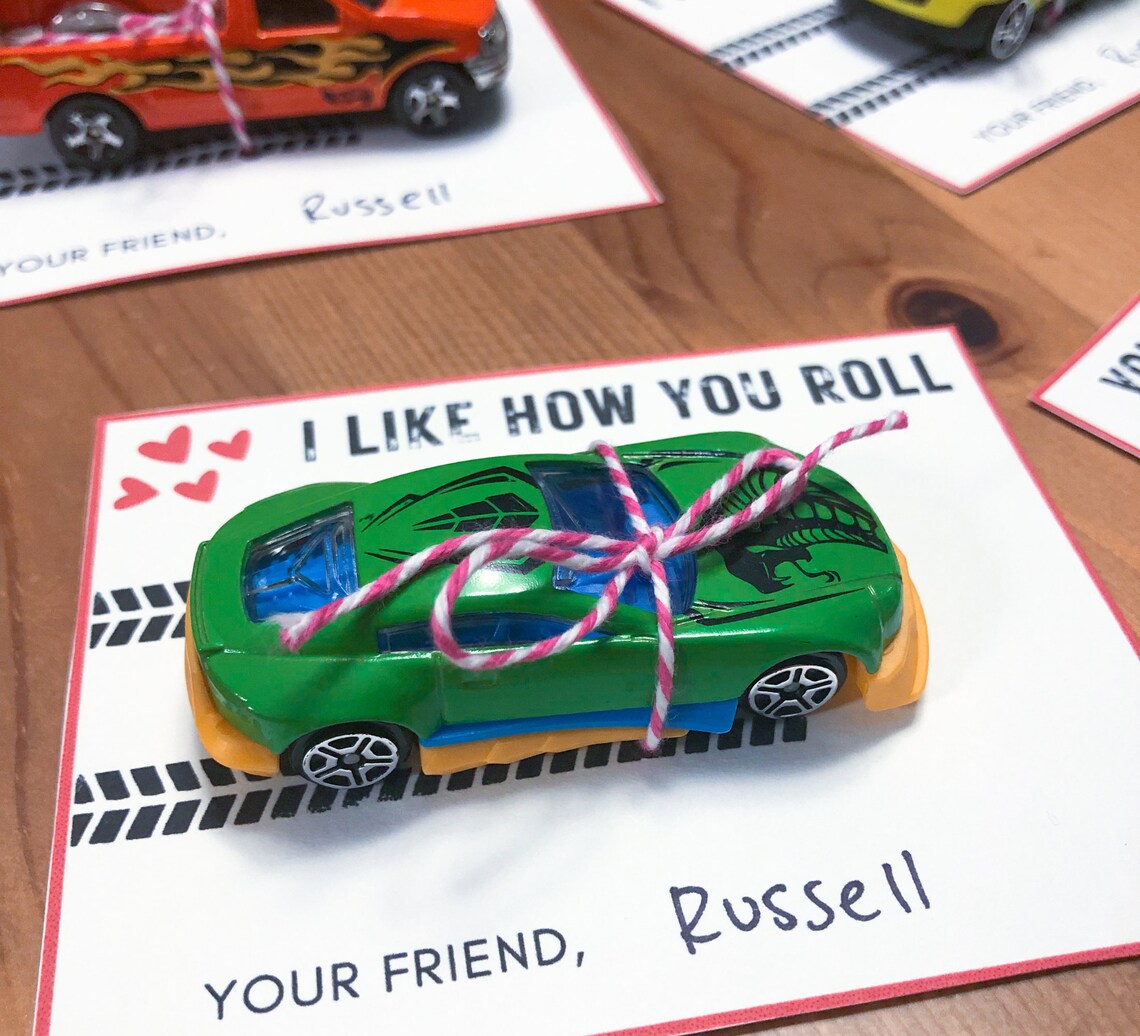 Race Car Valentine Cards | Car Valentine Tags | Printable Classroom ...