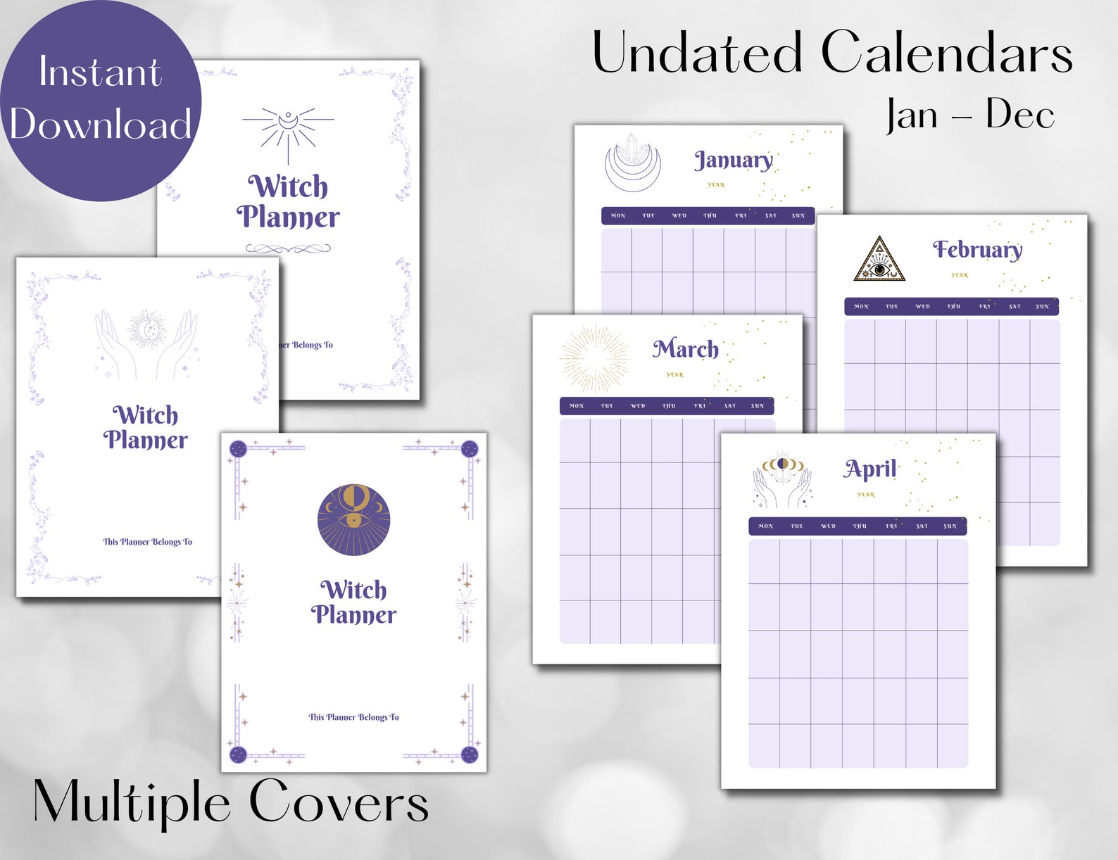 Modern Witch Planner Printable Bundle 2023 Witch Planner Etsy
